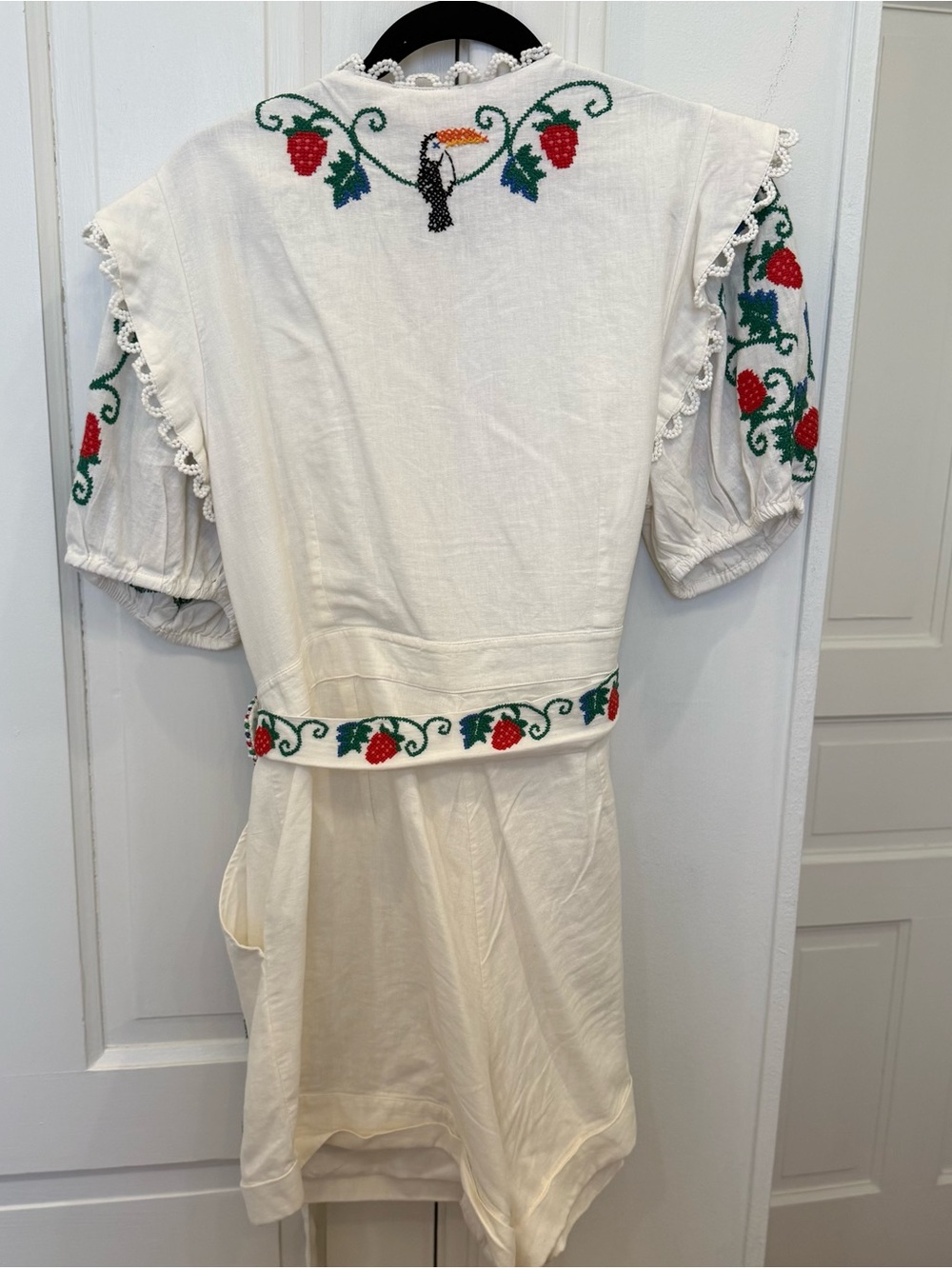 Farm Rio White Embroidered Strawberry Romper - Picture 3 of 3